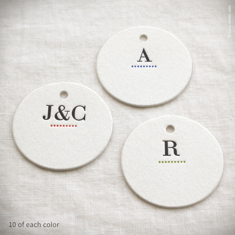 Monogrammed Dotted Wine Glass Marker Refills (