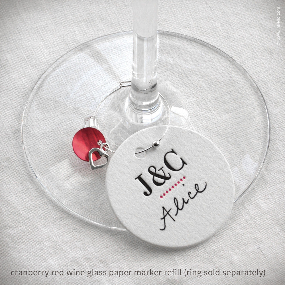 Monogrammed Dotted Wine Glass Marker Refills (