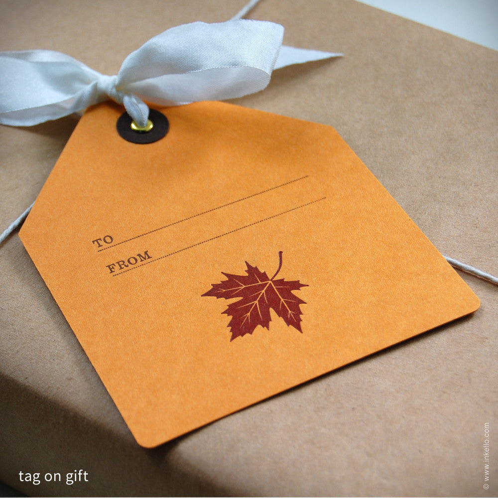 Maple Leaf Gift Tag (#339) Gift Tag - Inkello Letterpress