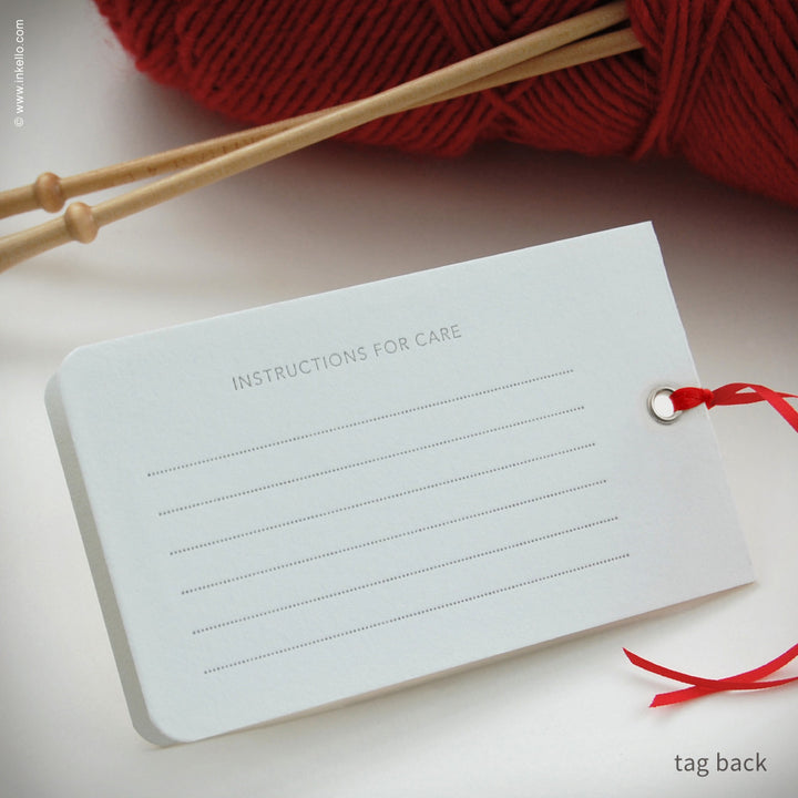 Heart Personalized Knitting Tags (