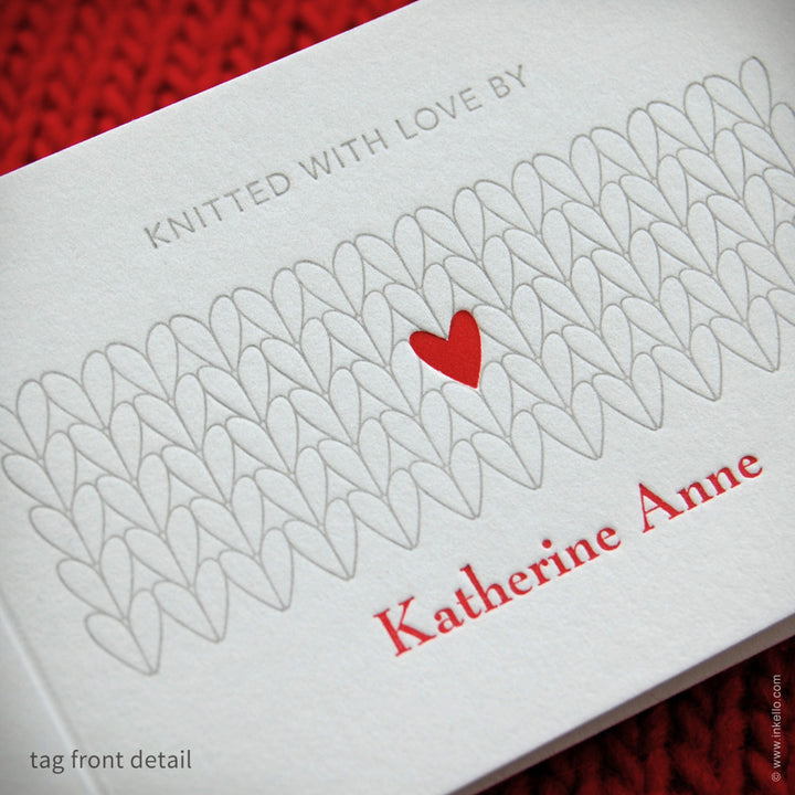 Heart Personalized Knitting Tags (