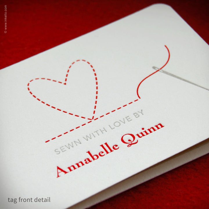 Heart Personalized Sewing Tags (