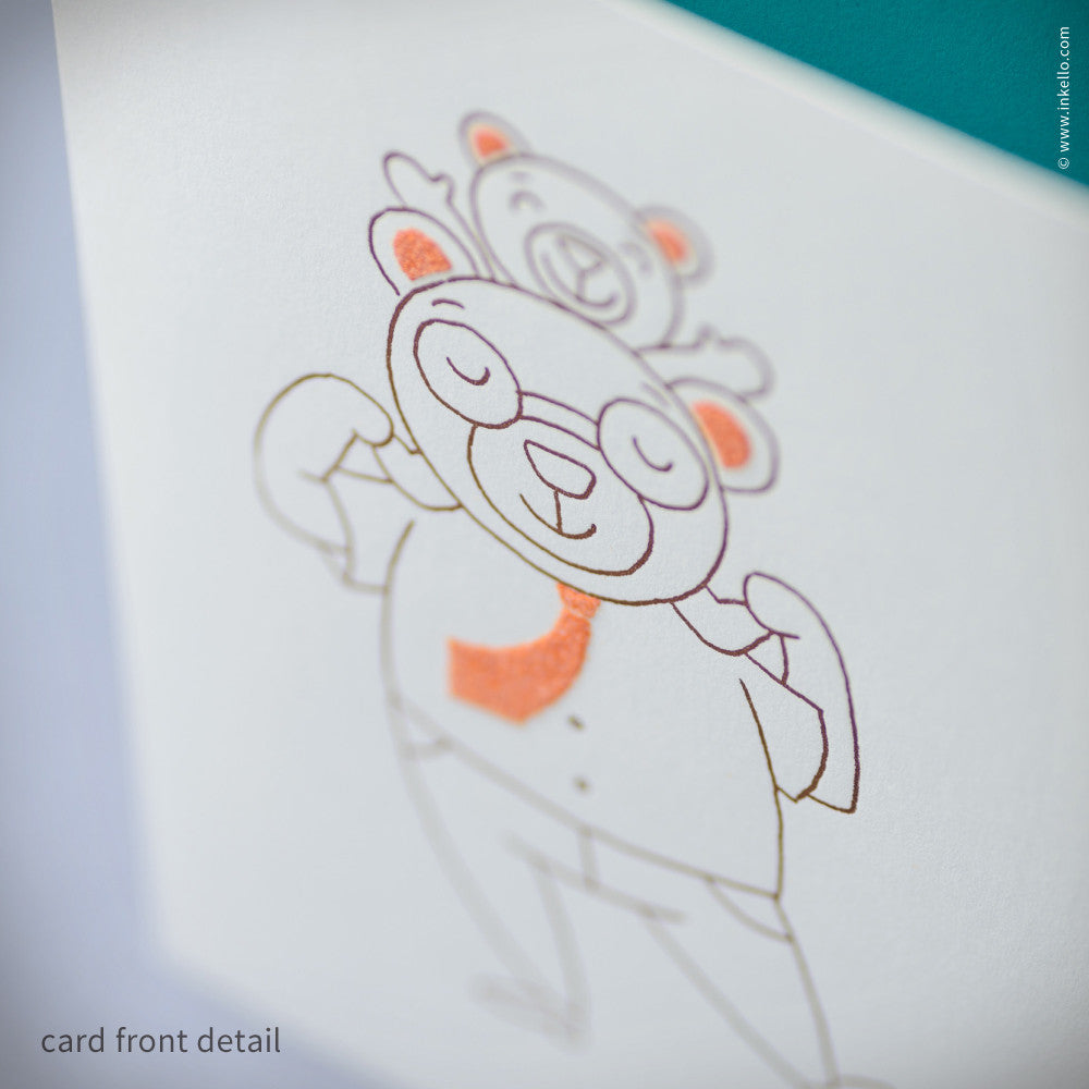 Bear Father's Day Card (#384)  - Inkello Letterpress