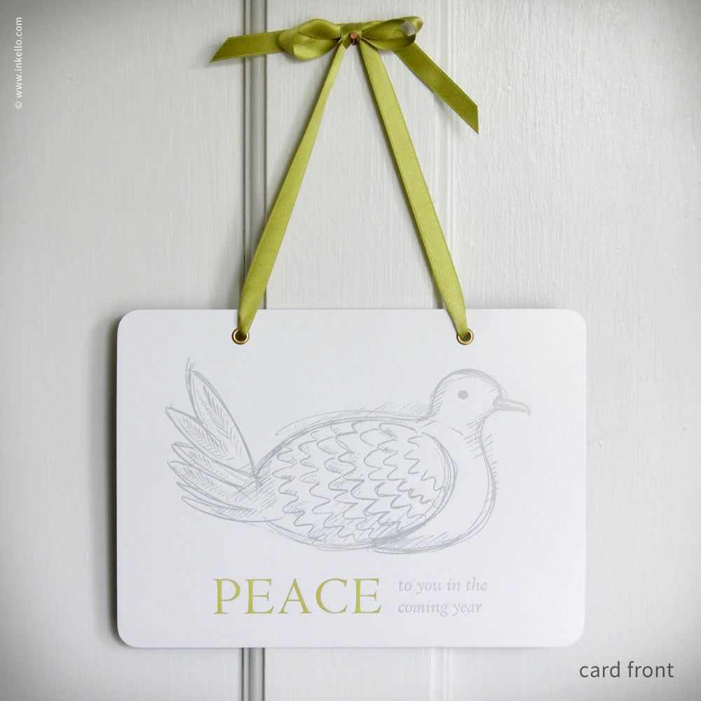 Dove "Peace" Hangable Greeting Card (#405) Greeting Card - Inkello Letterpress