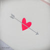 Pink Heart with Silver Arrow Card (#415) Greeting Card - Inkello Letterpress