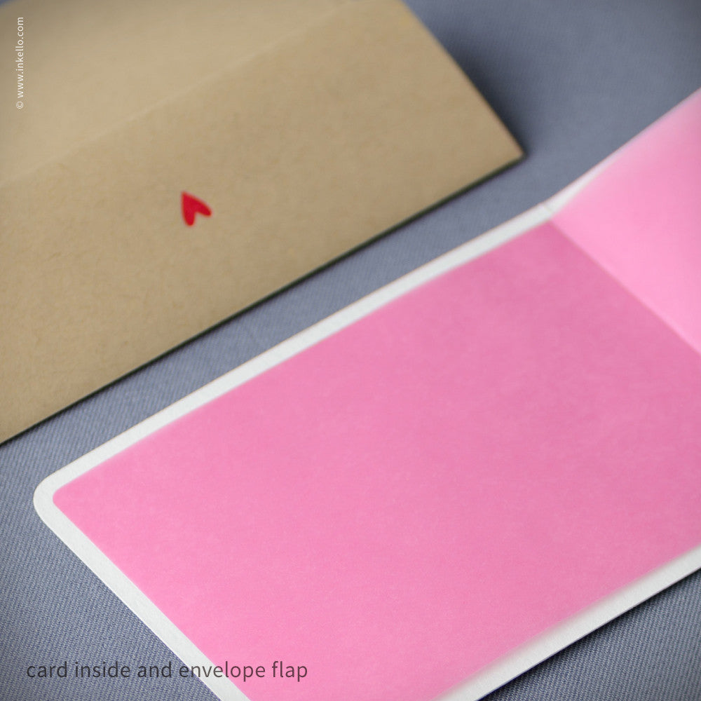 Pink Heart with Silver Arrow Card (