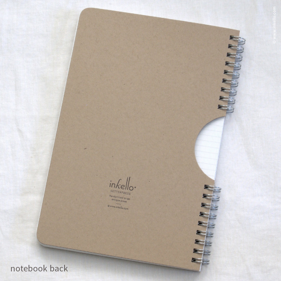 Red Monogram Spiral Notebook with Kraft Cover (