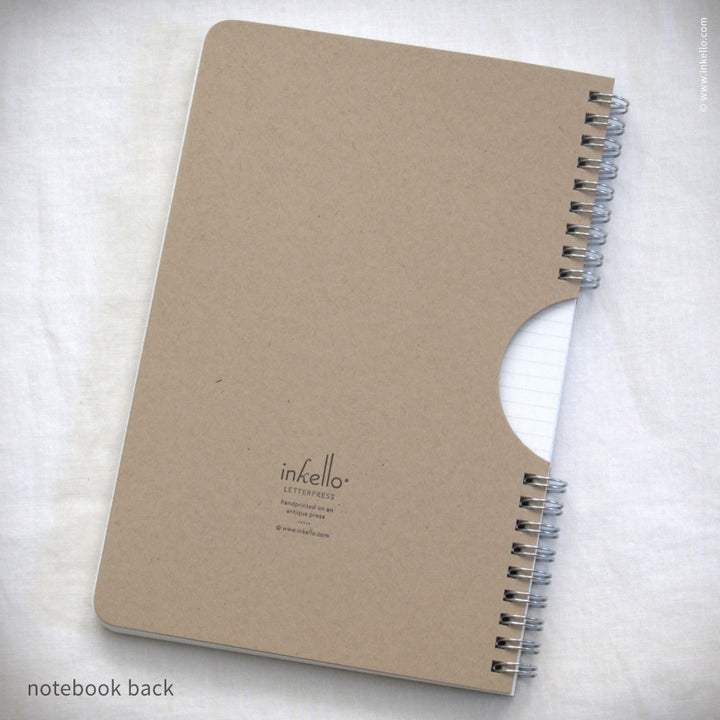 Black Monogram Spiral Notebook with Kraft Cover (