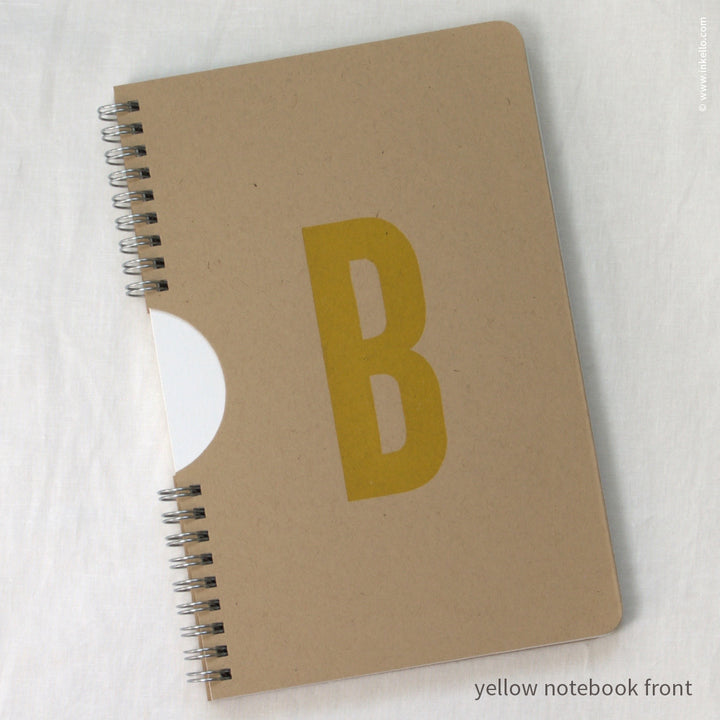 Yellow Monogram Spiral Notebook with Kraft Cover (