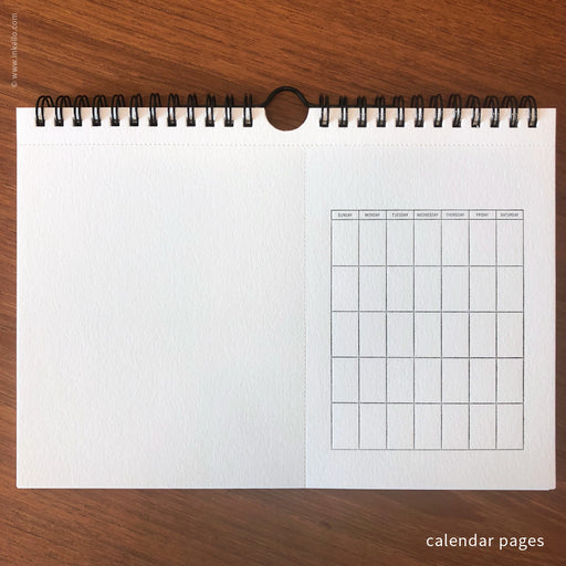 Draw-Your-Own Monthly Hanging Calendar (#452) Calendar - Inkello Letterpress