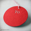 Red and Blue-Green Duplex Circular Gift Tag (#459) Gift Tag - Inkello Letterpress