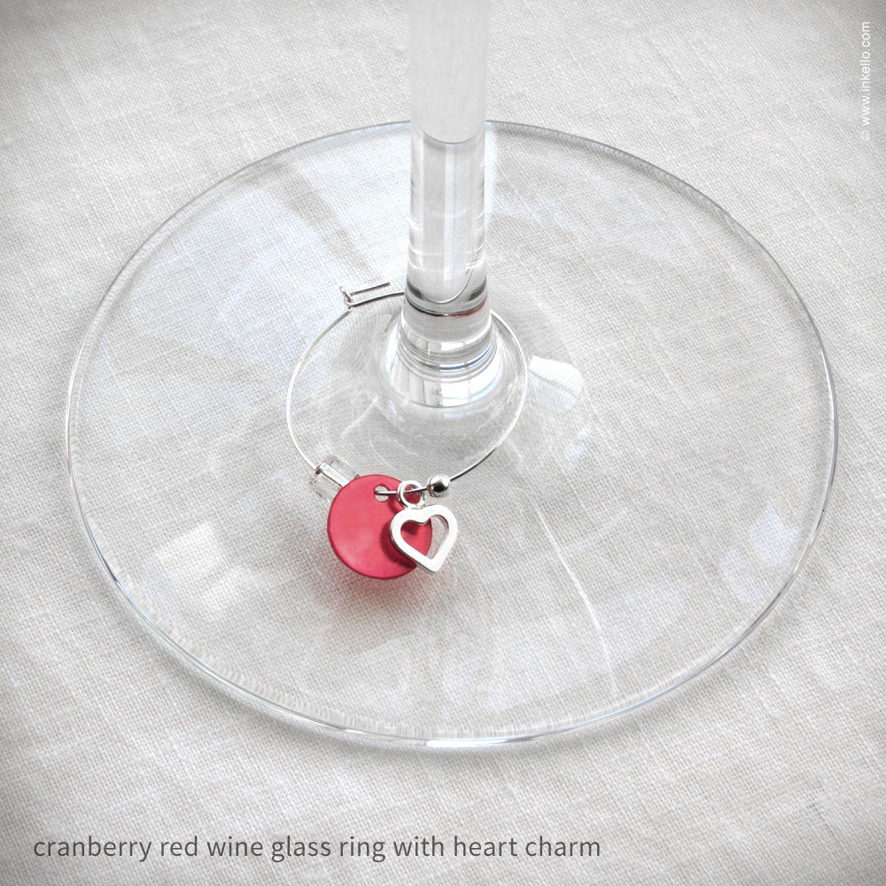 Set of 6 Wine Glass Marker Rings (#460) Wine Glass Markers - Inkello Letterpress