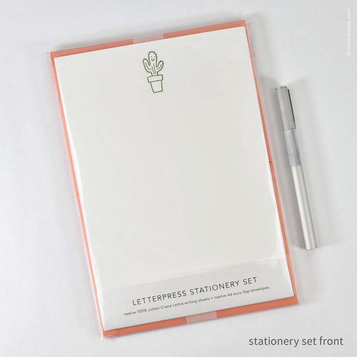 Stationery Set with Happy Cactus (
