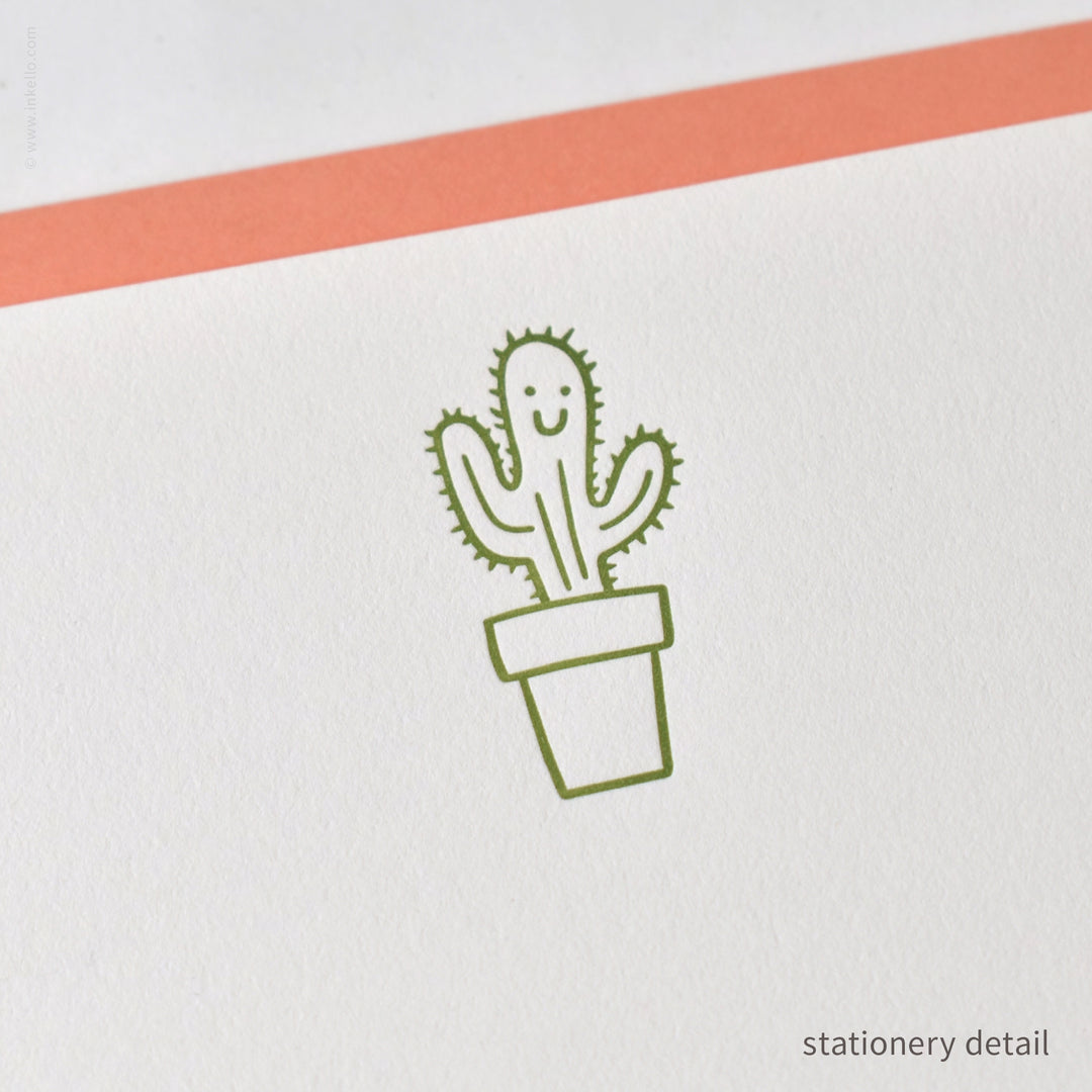 Stationery Set with Happy Cactus (