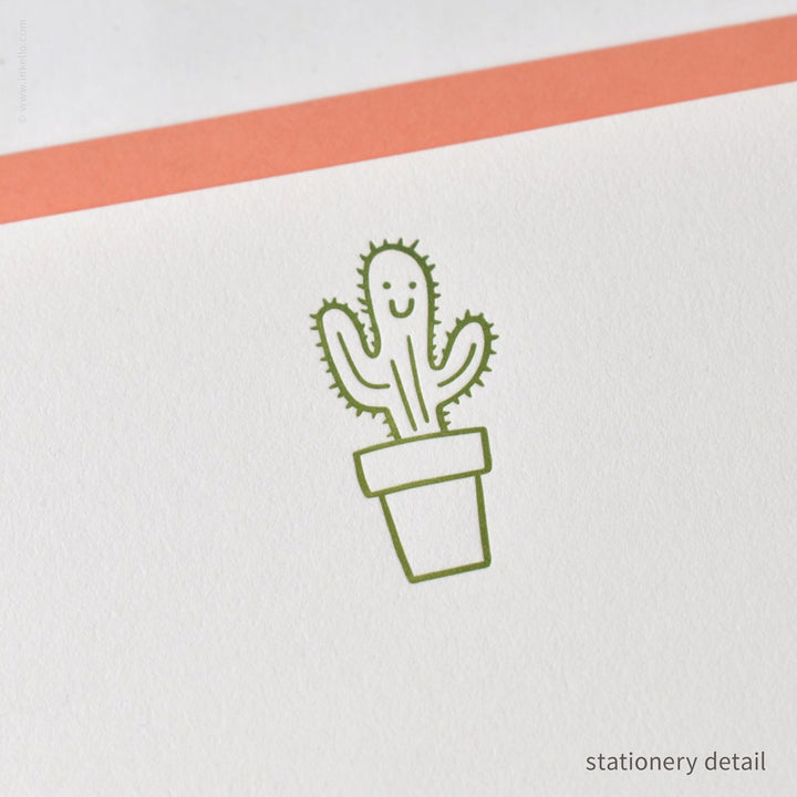 Stationery Set with Happy Cactus (
