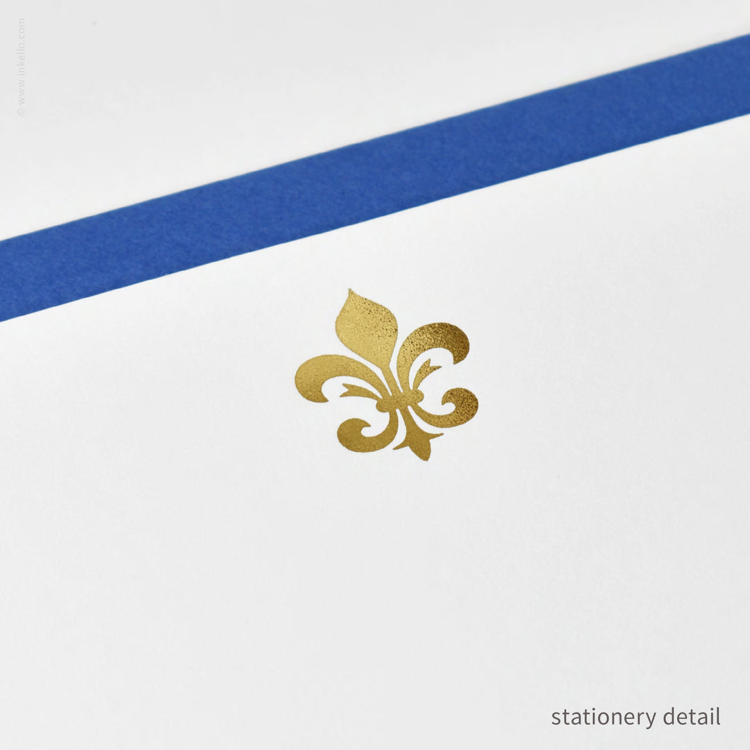 Stationery Set with Gold Fleur-de-Lis (