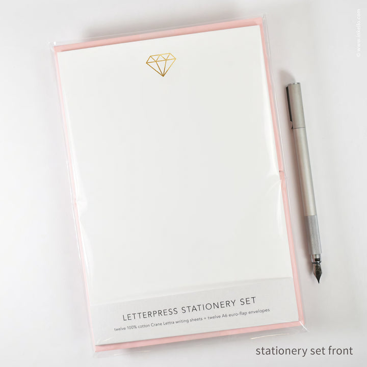Stationery Set with Gold Gem (