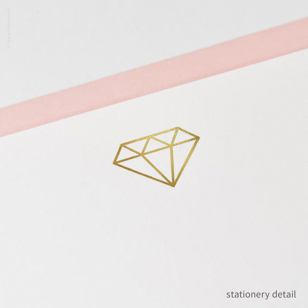 Stationery Set with Gold Gem (