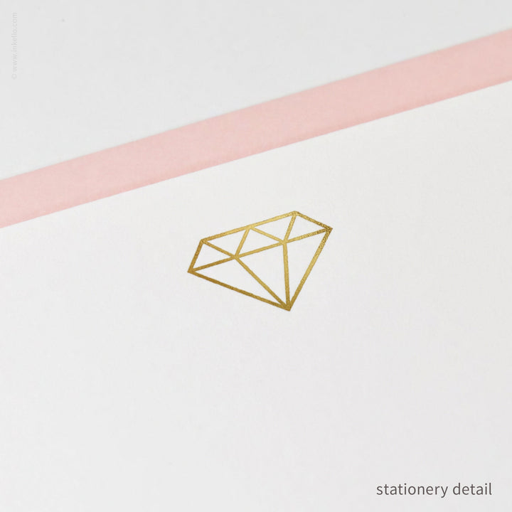 Stationery Set with Gold Gem (