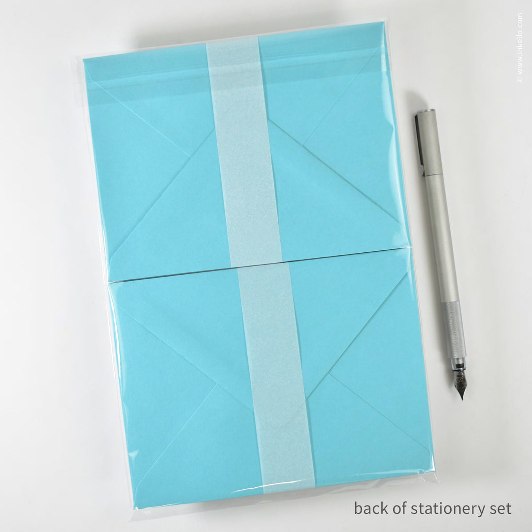 Stationery Set with Navy "Hello!" Script (
