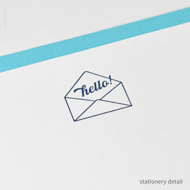 Stationery Set with Navy "Hello!" Script (