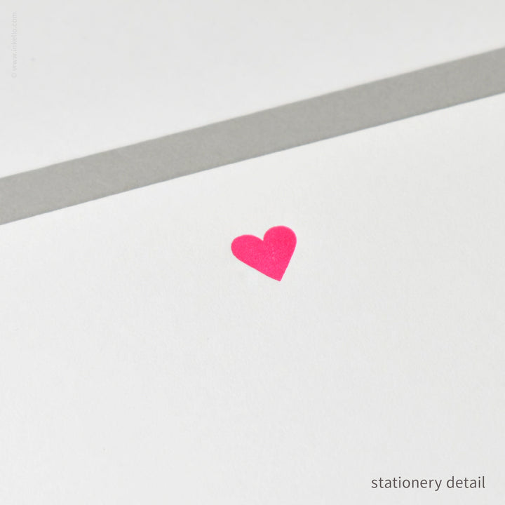 Stationery Set with Neon Pink Heart (