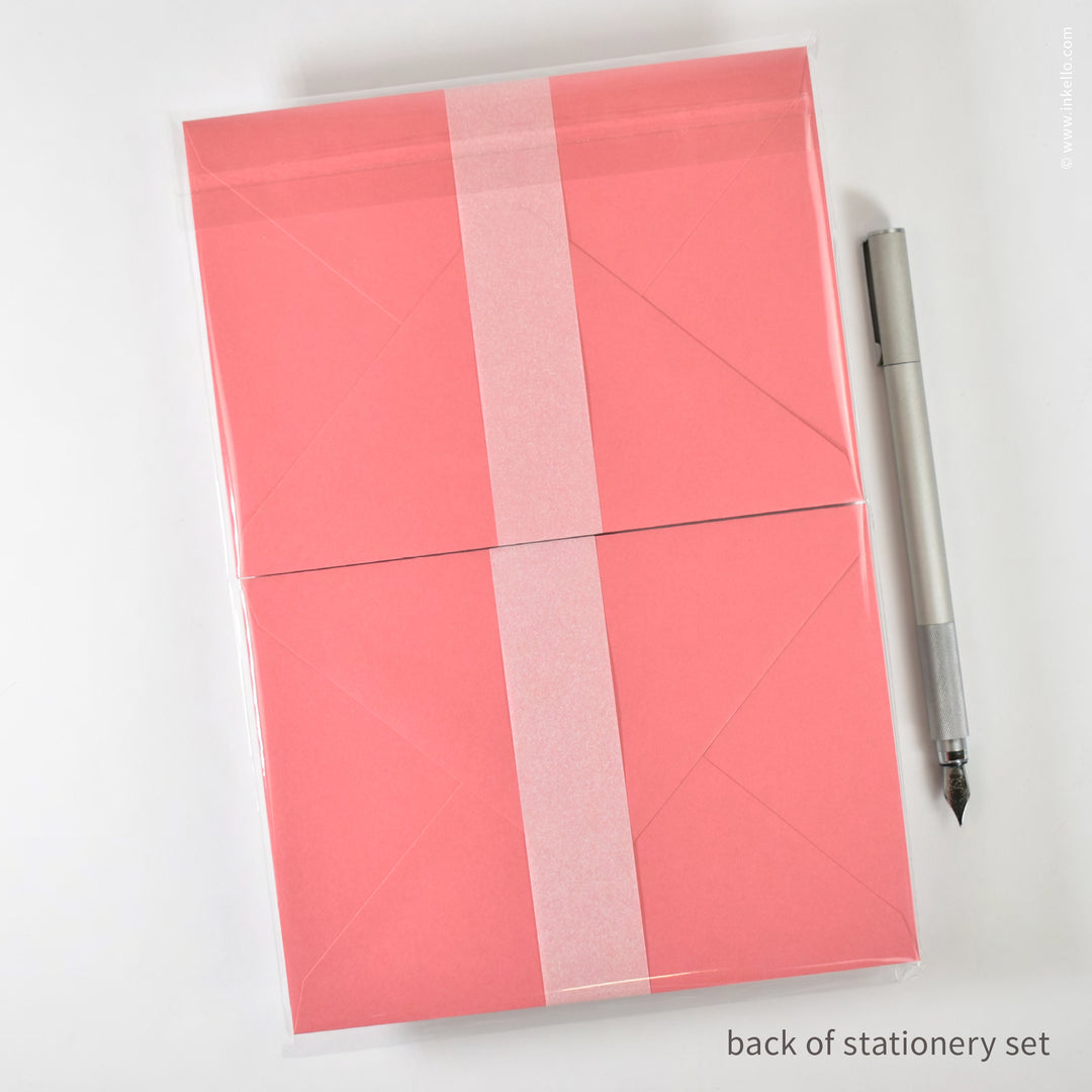 Stationery Set with Vintage Pink Rose (