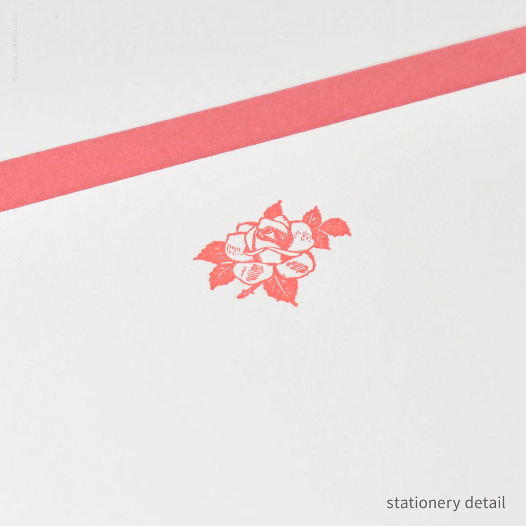 Stationery Set with Vintage Pink Rose (
