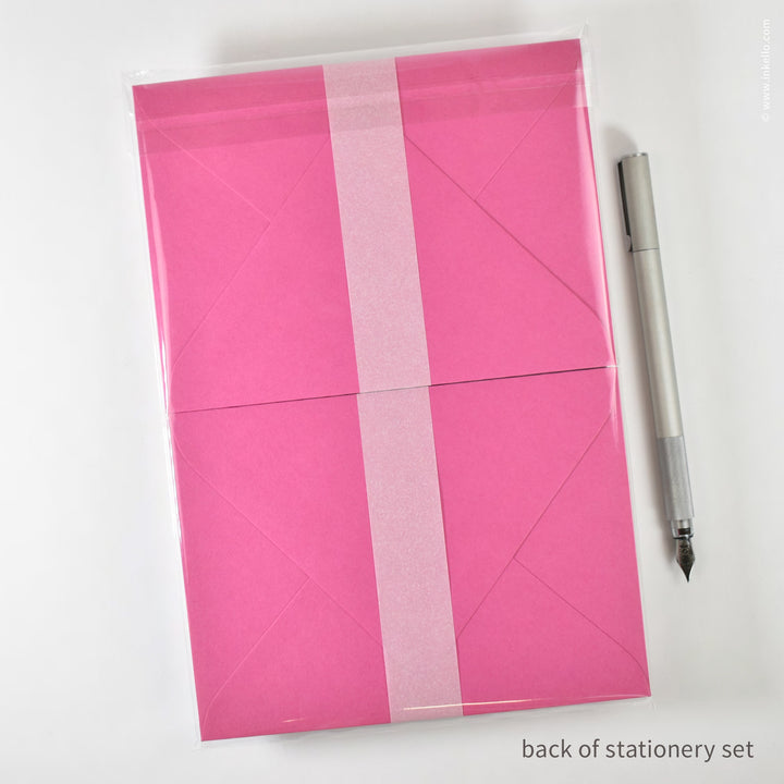 Stationery Set with Purple Flower (