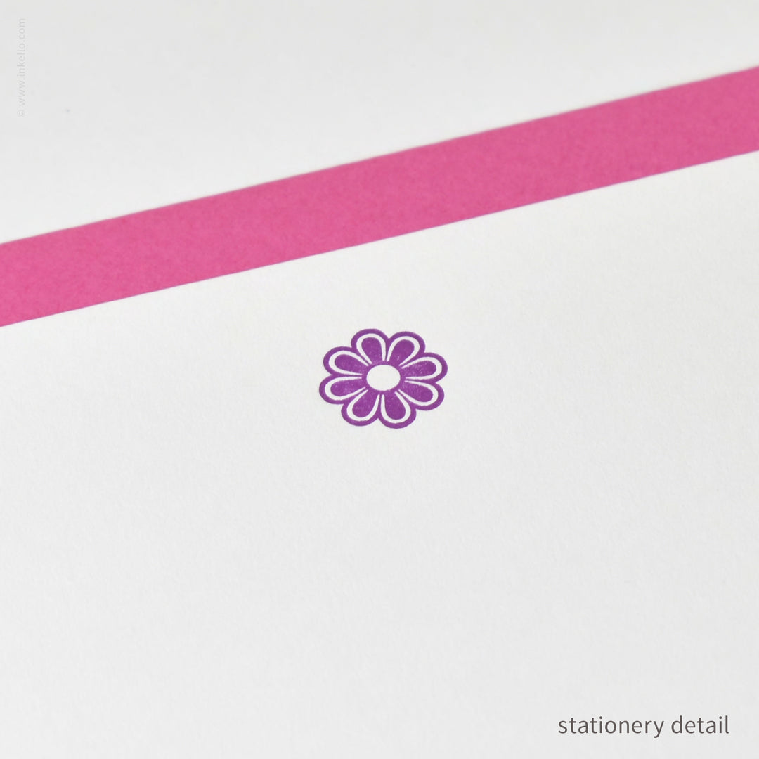 Stationery Set with Purple Flower (