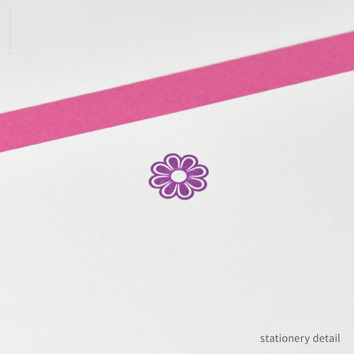Stationery Set with Purple Flower (