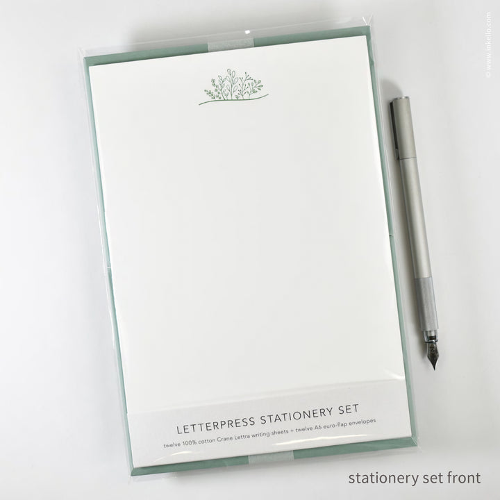 Stationery Set with Green Sprouting Plants (