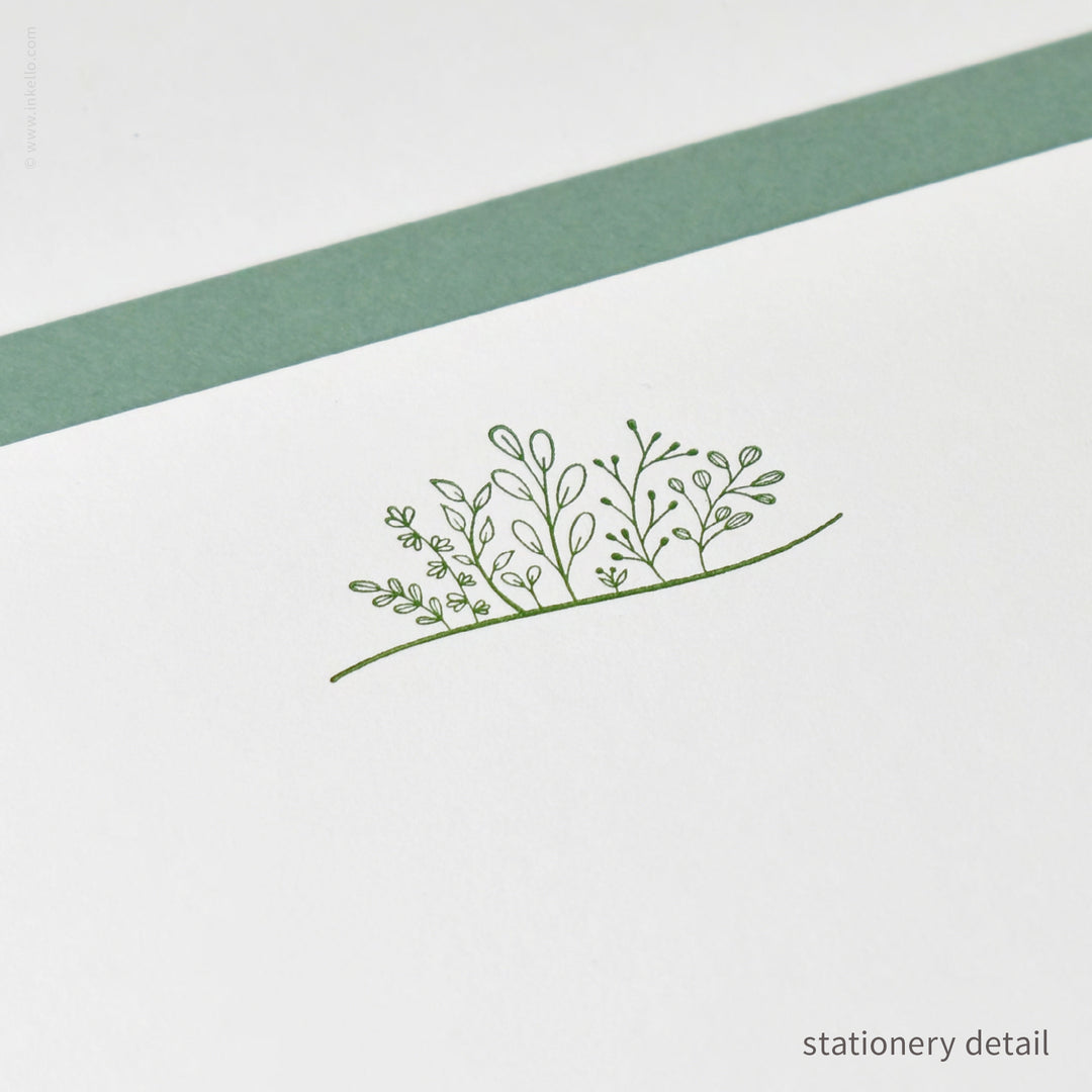 Stationery Set with Green Sprouting Plants (