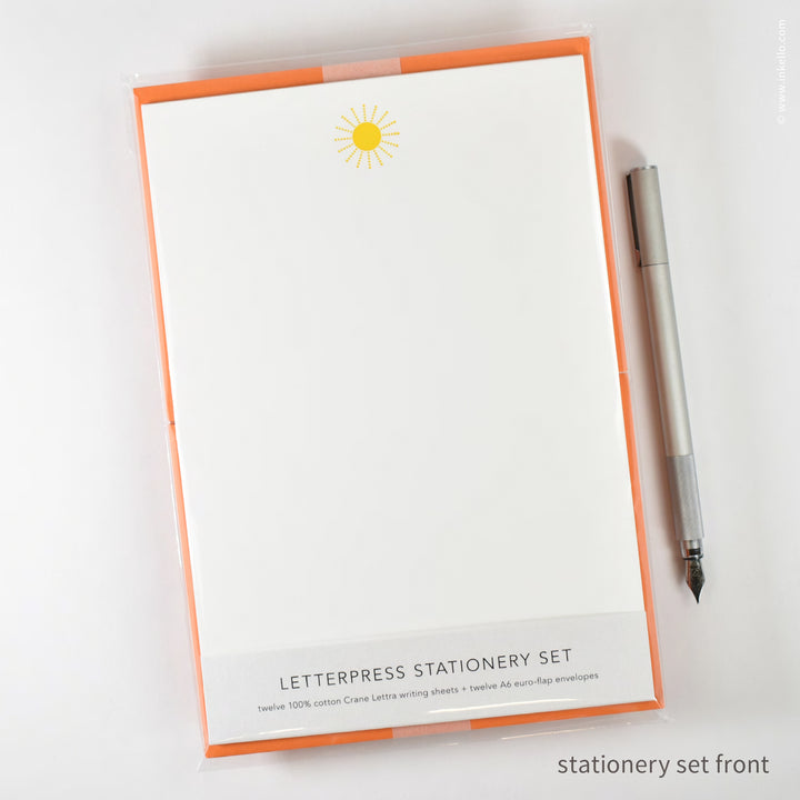 Stationery Set with Yellow Sun (