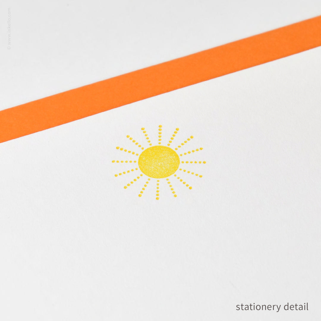 Stationery Set with Yellow Sun (