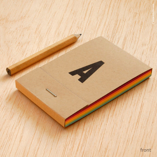 Rainbow Monogram Jotter (#475) Matchbook Jotter - Inkello Letterpress