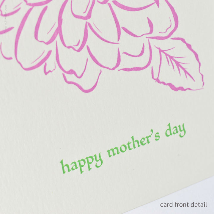 Pink &amp; Green Floral Mother’s Day Card (