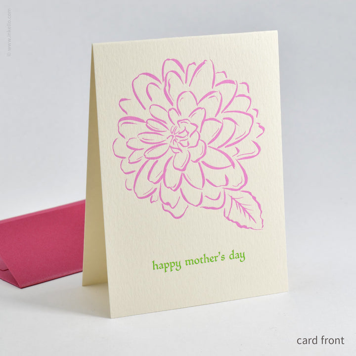 Pink &amp; Green Floral Mother’s Day Card (