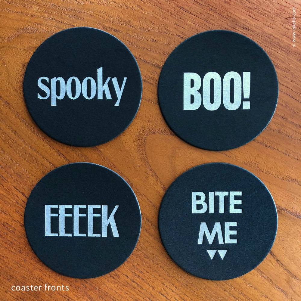 Halloween Coasters (#496) Coasters + Trays - Inkello Letterpress