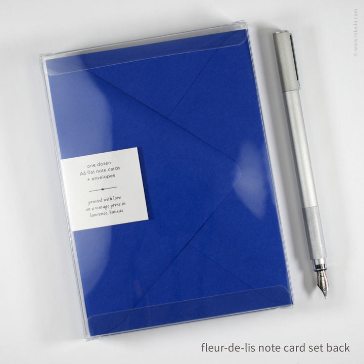 Flat Note Card Set with Gold Fleur-de-Lis (