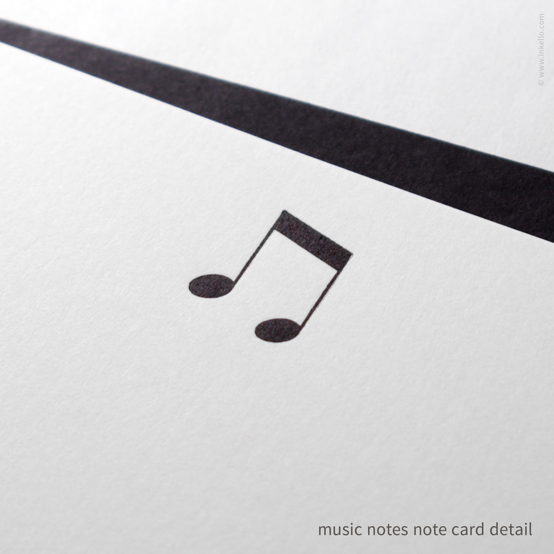 Flat Note Card Set with Music Notes (