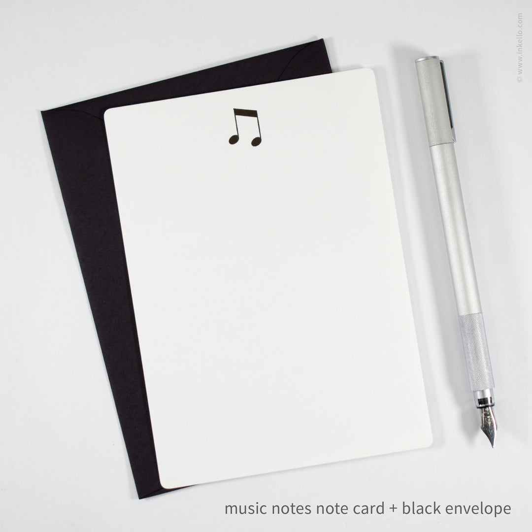 Flat Note Card Set with Music Notes (