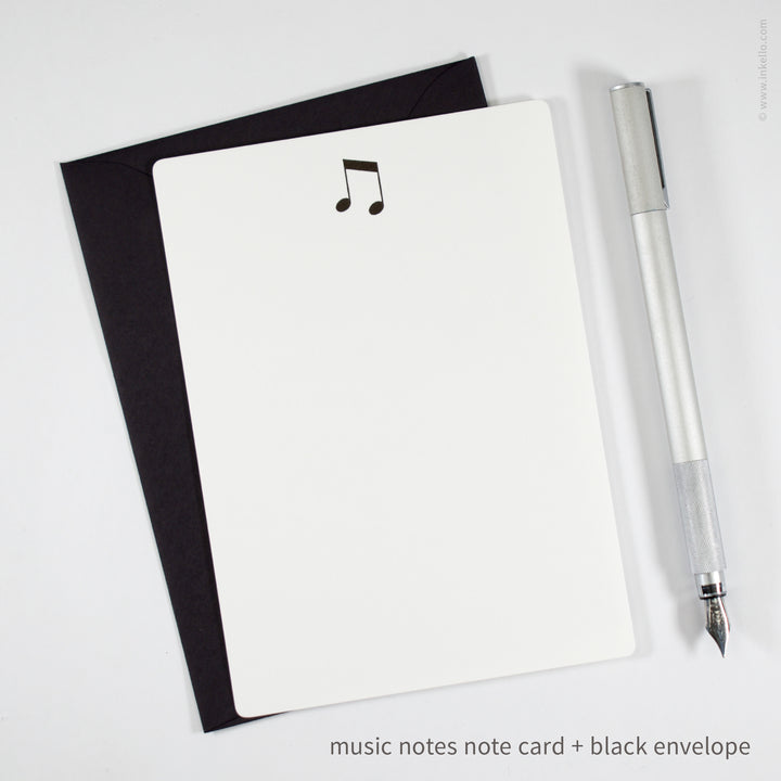 Flat Note Card Set with Music Notes (