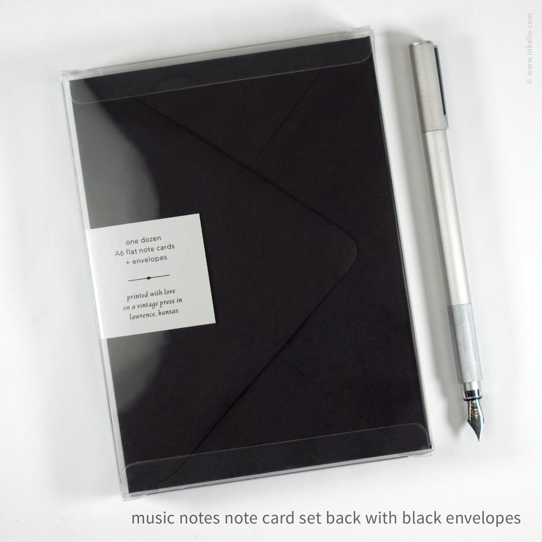 Flat Note Card Set with Music Notes (