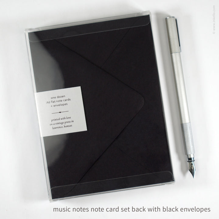 Flat Note Card Set with Music Notes (