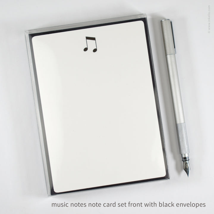 Flat Note Card Set with Music Notes (