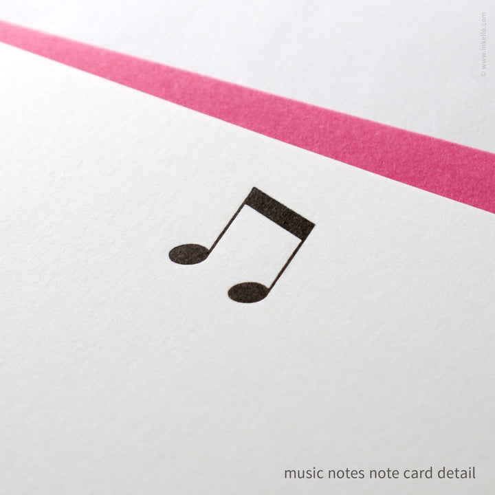 Flat Note Card Set with Music Notes (