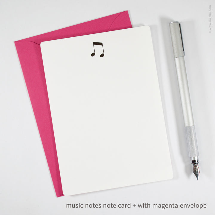 Flat Note Card Set with Music Notes (