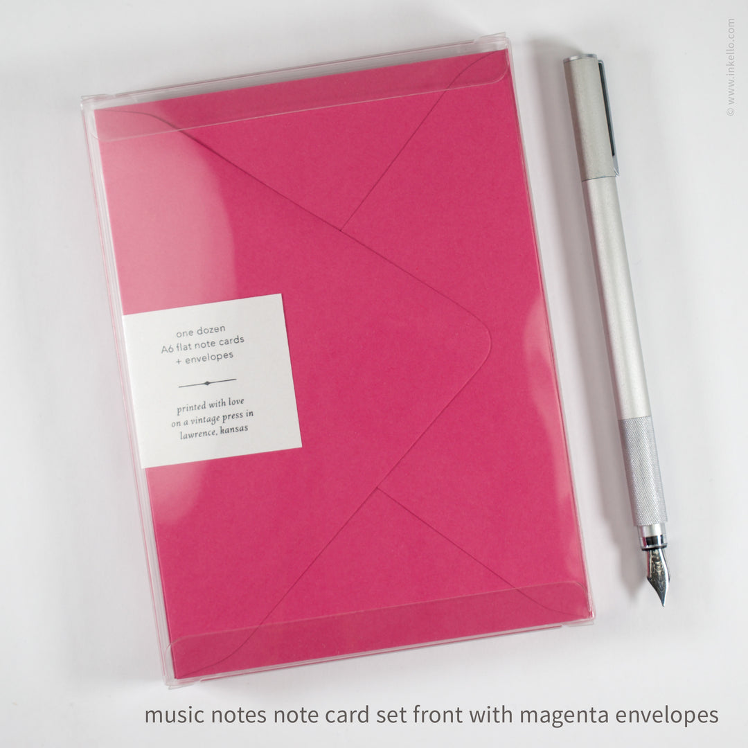 Flat Note Card Set with Music Notes (