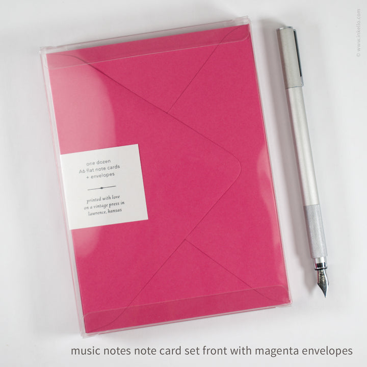 Flat Note Card Set with Music Notes (
